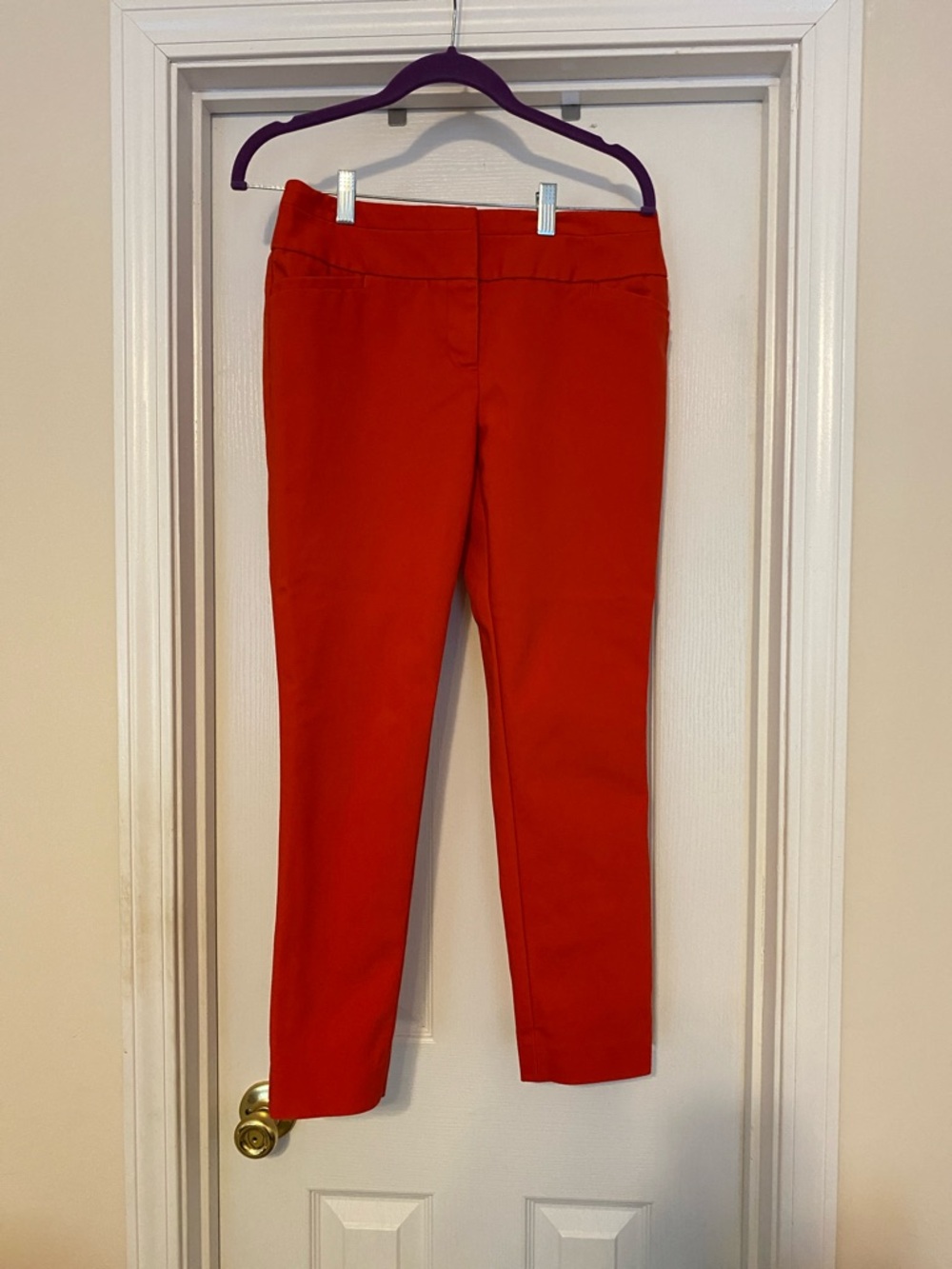 Women’s‎ Ann Taylor LOFT Julie Skinny Red Cropped Slim Ankle Pants size 4